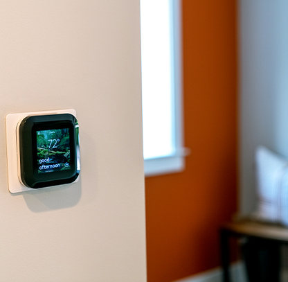 thermostat smarthome device beautiful shape looks usefull attached in wall